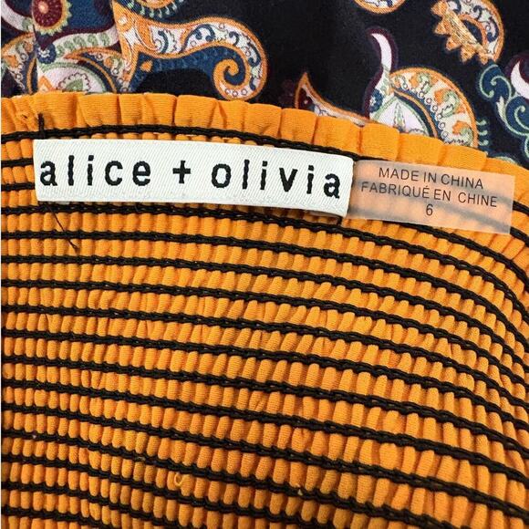 Alice + Olivia Julissa Empire Waist Mini Dress Now And Forever Tangerine Size 6 - Picture 14 of 16